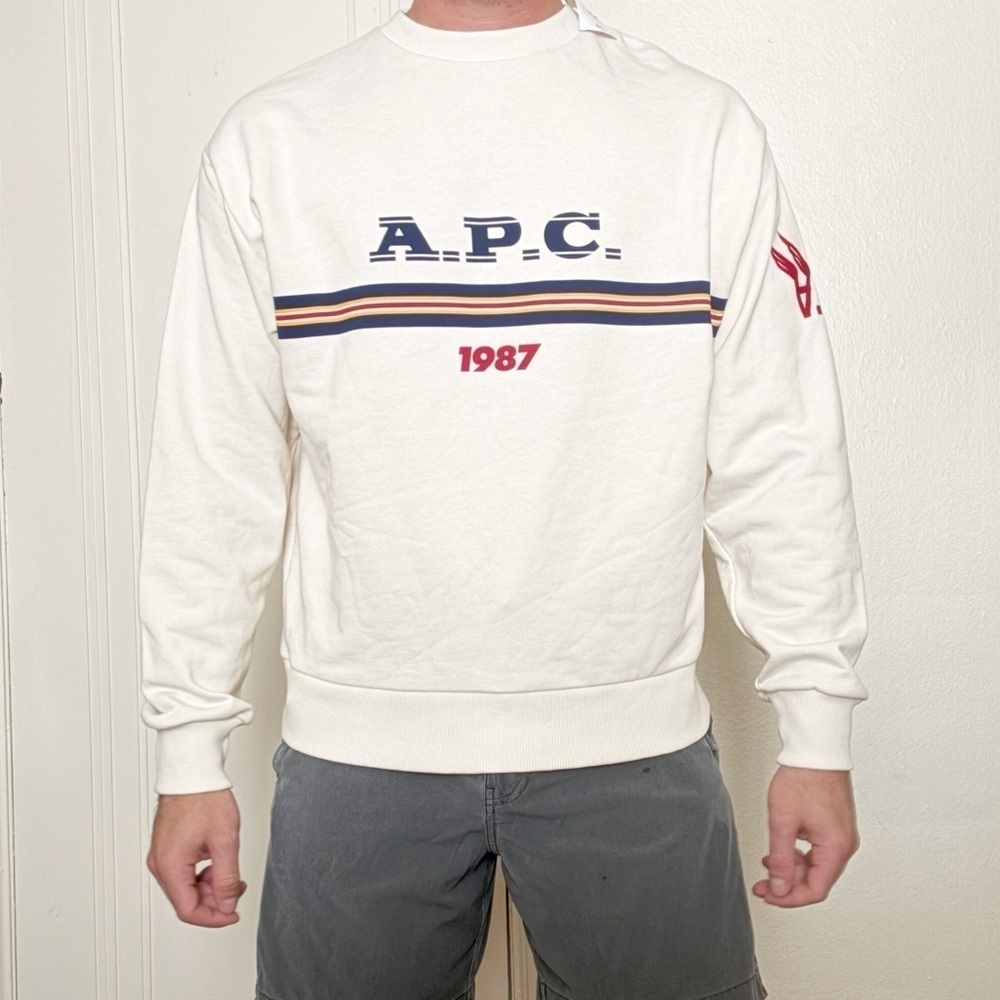A.P.C.Men’s Off White Adam Sweatshirt Size XS Logo New